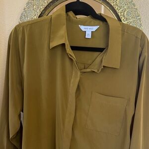 Nine West Mustard Button-Up Shirt